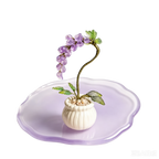 Glas-Glyzinien-Arrangement, handgefertigte immergrüne Blumen, lila, Geburtstagsgeschenk