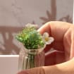 Glasblumenskulptur, mundgeblasene Frühlingsblume, Glasblumenstrauß, Wohnkultur, grüne Blumen