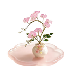 Rosafarbene Glas Orchidee Blumendekoration, Handgefertigt, 22 cm Höhe