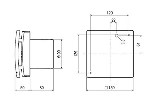 ECA 100 ipro H Feuchtevollautomatik zweistufiger Kleinraumventilator für Bad Dusche Saunavorraum Waschküche