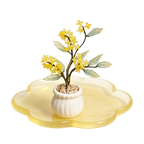 Osmanthusblüten aus Glas, handgefertigtes Blumenarrangement, Geburtsmonatsblume