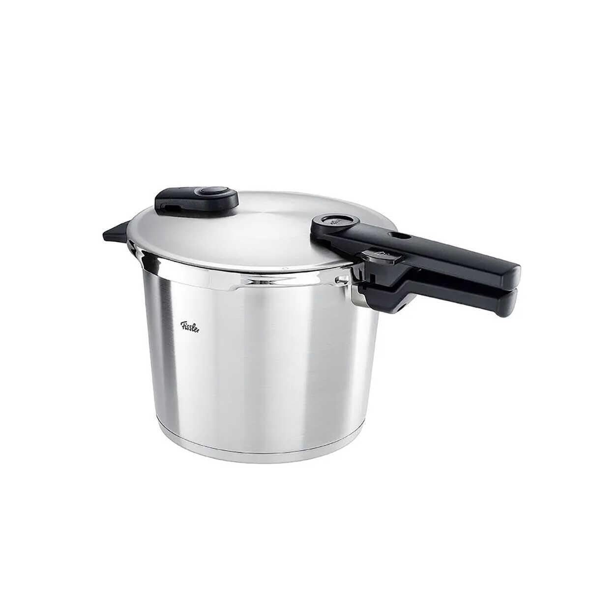 Vitaquick Premium Dampfkochtopf, 6 L, Ø 22 cm, Edelstahl, mit Einsatz, 2 Garstufen, Induktion