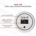 Präzises Radonmessgerät RadonEye RD200 für Zuhause Keller Arbeitsplatz Echtzeitüberwachung Langzeitmessung App