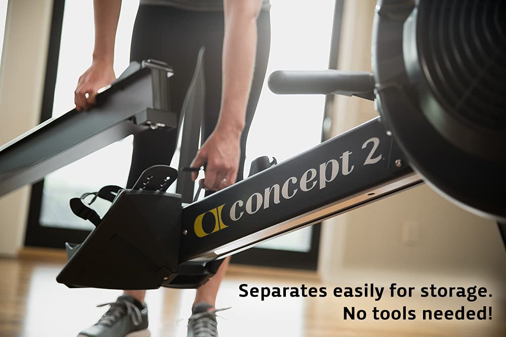 RowErg Rudergerät Modell D in Schwarz mit Standardbeinen und Luftwiderstand für das Heimtraining