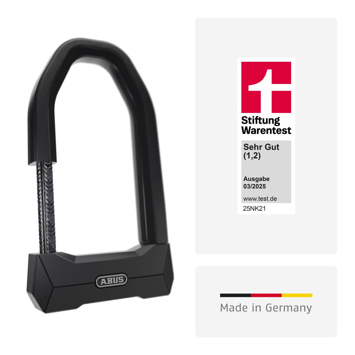Granit Super Extreme 2500/165HB230 Bügelschloss gegen Sägeangriffe für Fahrrad und E-Bike Sicherheitslevel 15