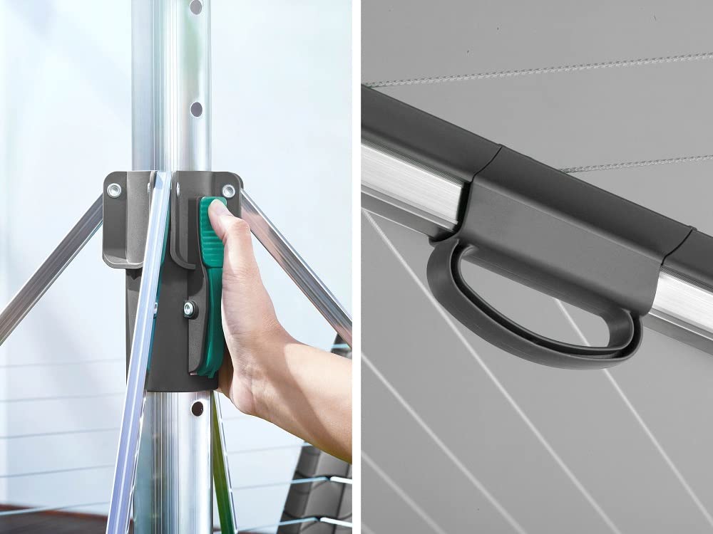 Wäschespinne Linomatic 600 Plus für den Außenbereich mit 60 m Leinenlänge leicht zu öffnen