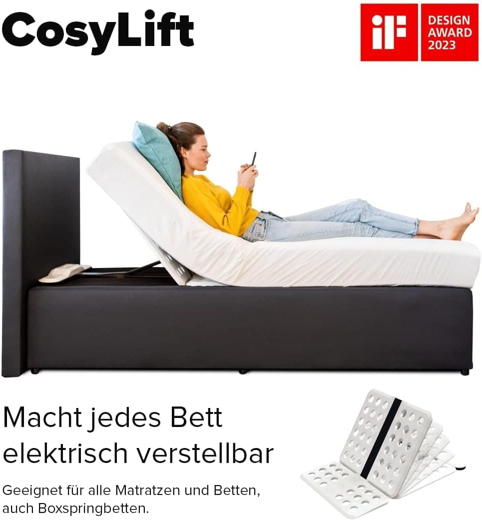 Lattenrost und Boxspringbett Addon elektrisch verstellbarer Lift für Matratzen alle Betten Motor Handschalter