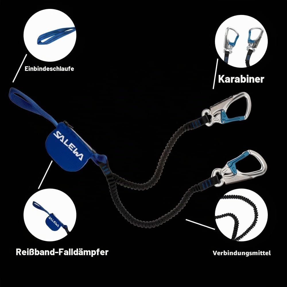 Klettersteig Komplettset Attac Evo Toxo 3.0 mit Karabinern und Bandfalldämpfer für Bergsteiger und Kletterer