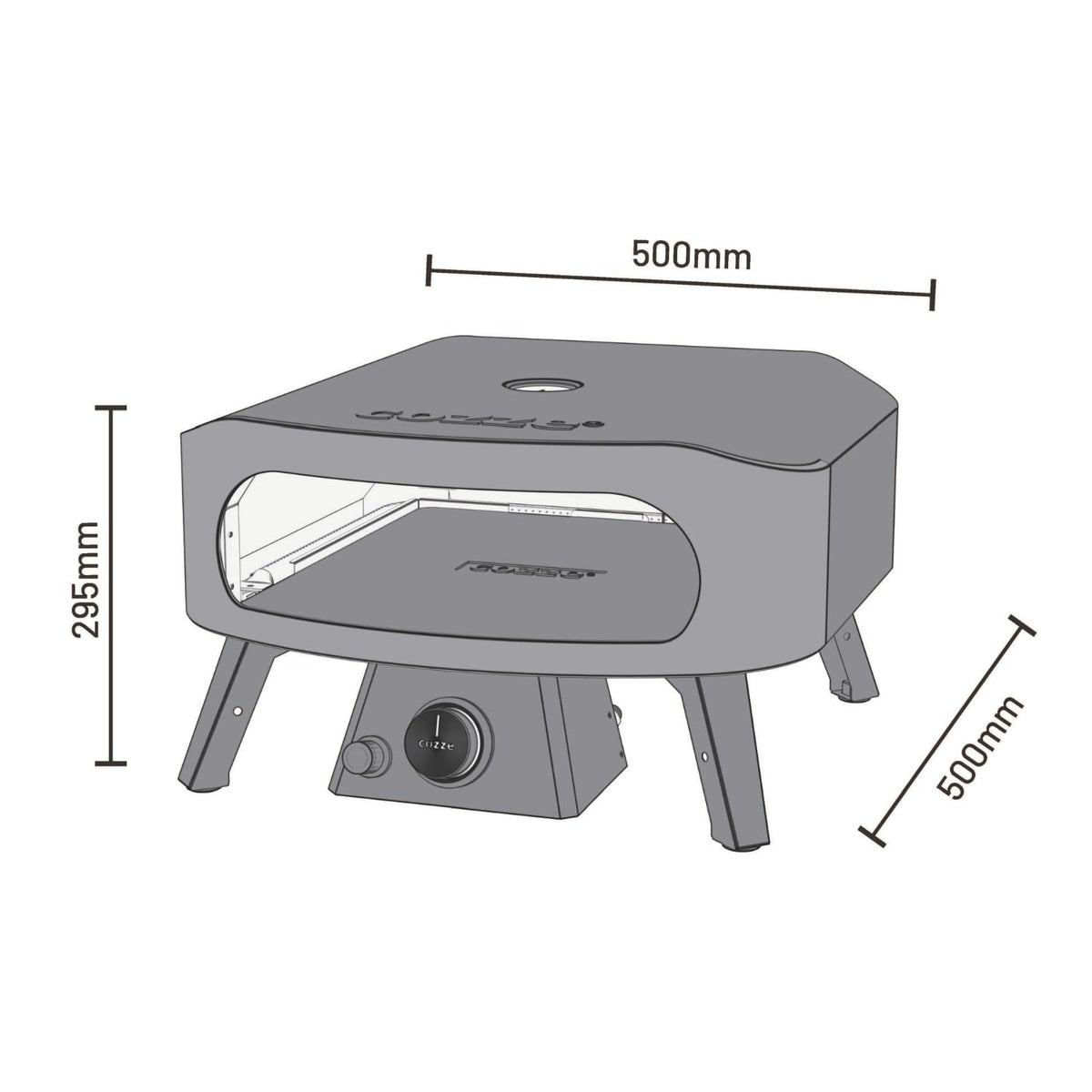 Pizzaofen Gas 13 Zoll Outdoor 50 mbar Tischpizzaofen mit Regulator für Pizzen Energieklasse A++