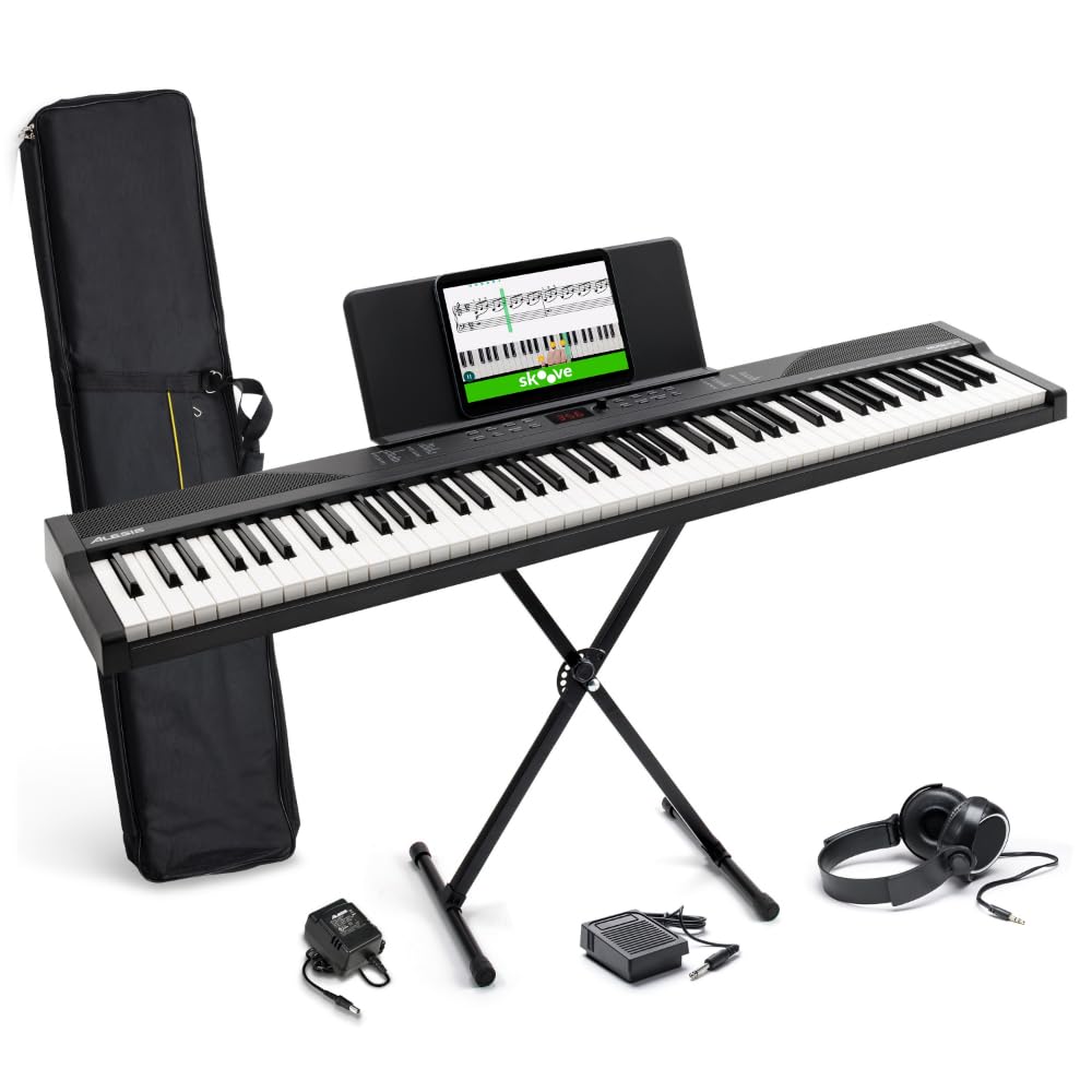 Recital Play 88 Tasten Keyboard Piano Bundle mit vollwertiger Klaviatur ideal für Anfänger und Musikunterricht