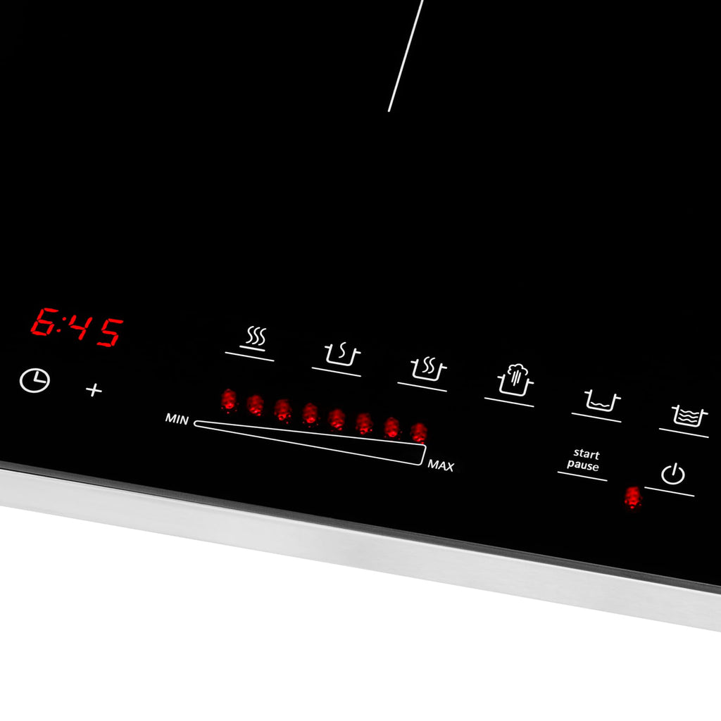 Doppelinduktionskochfeld Kult X, 3500 W, 28 cm, Topferkennung, Touchdisplay, Glaskeramik, 8 Stufen, Timer
