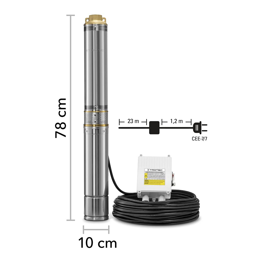 TDP 5500 E Tiefbrunnenpumpe Tauchdruckpumpe aus Edelstahl mit Schmutzsieb Energieeffizienzklasse A