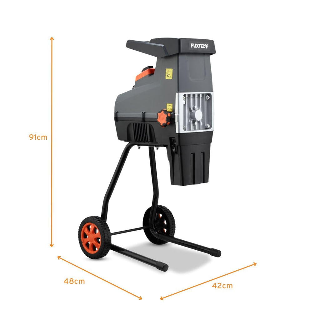 Broyeur de végétaux électrique FX-EGH2800T 2800 W diamètre de coupe de 44 mm pour branches et déchets verts