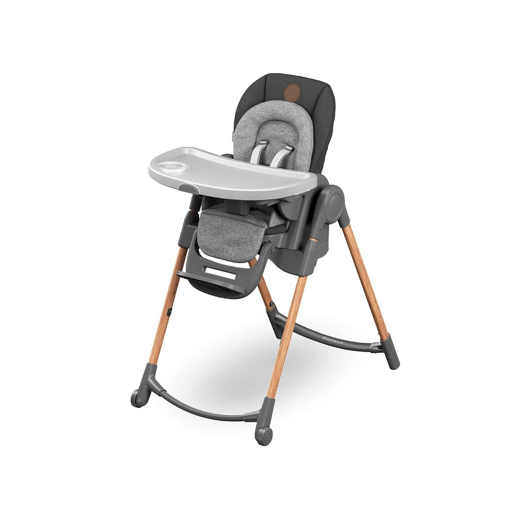 Minla Hochstuhl bis 60 kg 9 Höhen 5 Neigungen 4 Tablettpositionen faltbar Graphite