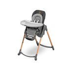 Minla Hochstuhl bis 60 kg 9 Höhen 5 Neigungen 4 Tablettpositionen faltbar Graphite