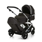 Duett 2 Geschwisterwagen Regenschutz Hauptsitz als Babywanne ab Geburt 15 kg Zweitsitz abnehmbar Black Forest
