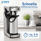 Kaffeemaschine Thermo 24 mit Edelstahl Isolierpumpkanne 2,2 L Brühzeit 5 bis 6 Min Trockenlaufschutz 2,069 kW
