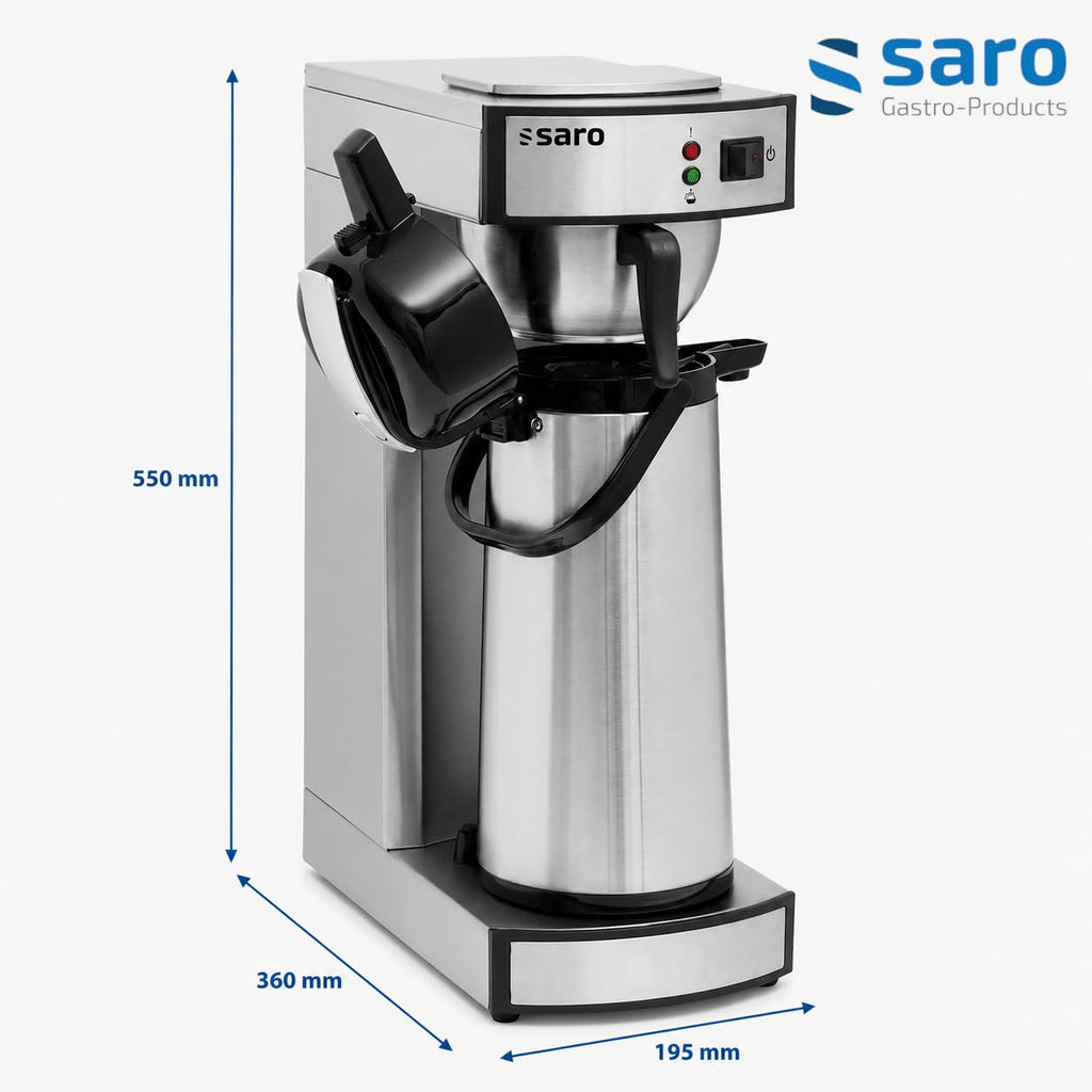 Kaffeemaschine Thermo 24 mit Edelstahl Isolierpumpkanne 2,2 L Brühzeit 5 bis 6 Min Trockenlaufschutz 2,069 kW
