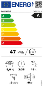 Waschmaschine Frontlader 8kg WAM 814 A Anti Allergie Wolleprogramm Kurz 45 AutoClean Energieeffizienzklasse A
