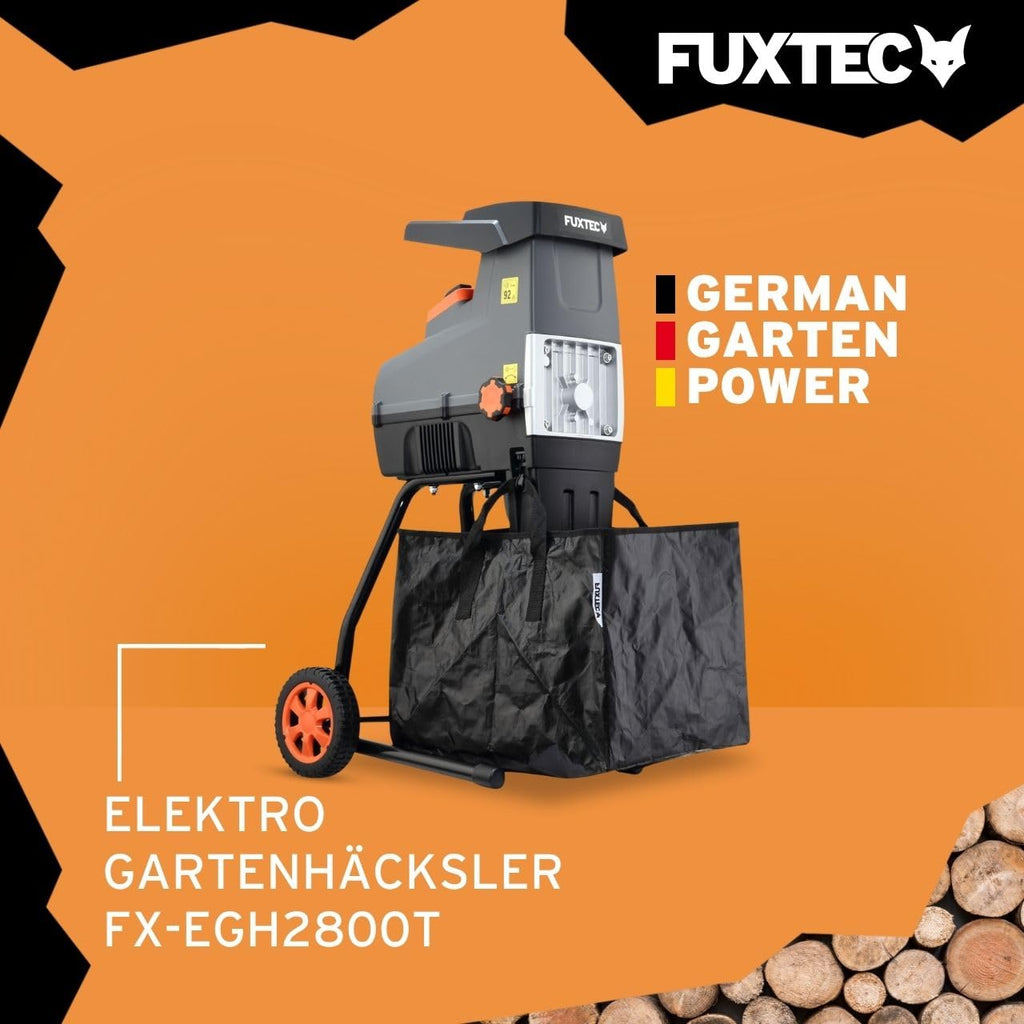 Broyeur de végétaux électrique FX-EGH2800T 2800 W diamètre de coupe de 44 mm pour branches et déchets verts