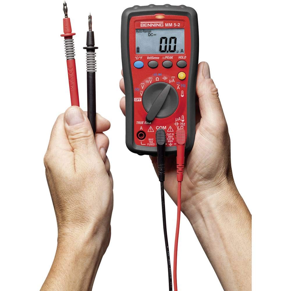 TRMS Digitalmultimeter MM 5-2, 044071, Rot Schwarz, vielseitiges Messgerät für Profis und Heimwerker