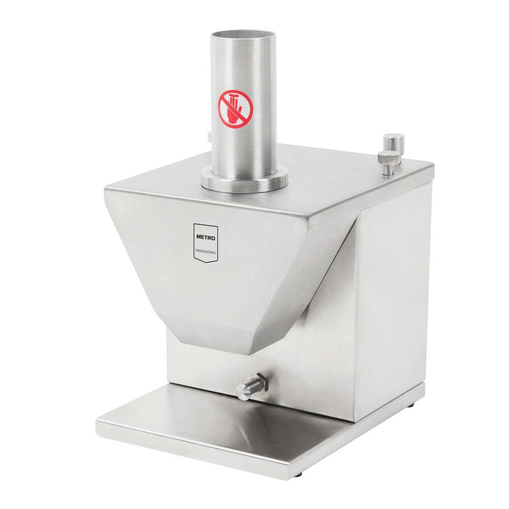 Currywurstschneider GWS1000, Edelstahl, Schnittstärke 5 bis 30 mm, 2 Sichelklingen, 135 W, Sicherheit