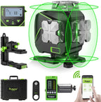 4x360° grüner selbstnivellierender Kreuzlinienlaser mit LCD und Empfänger 16 Linien S04 5RG