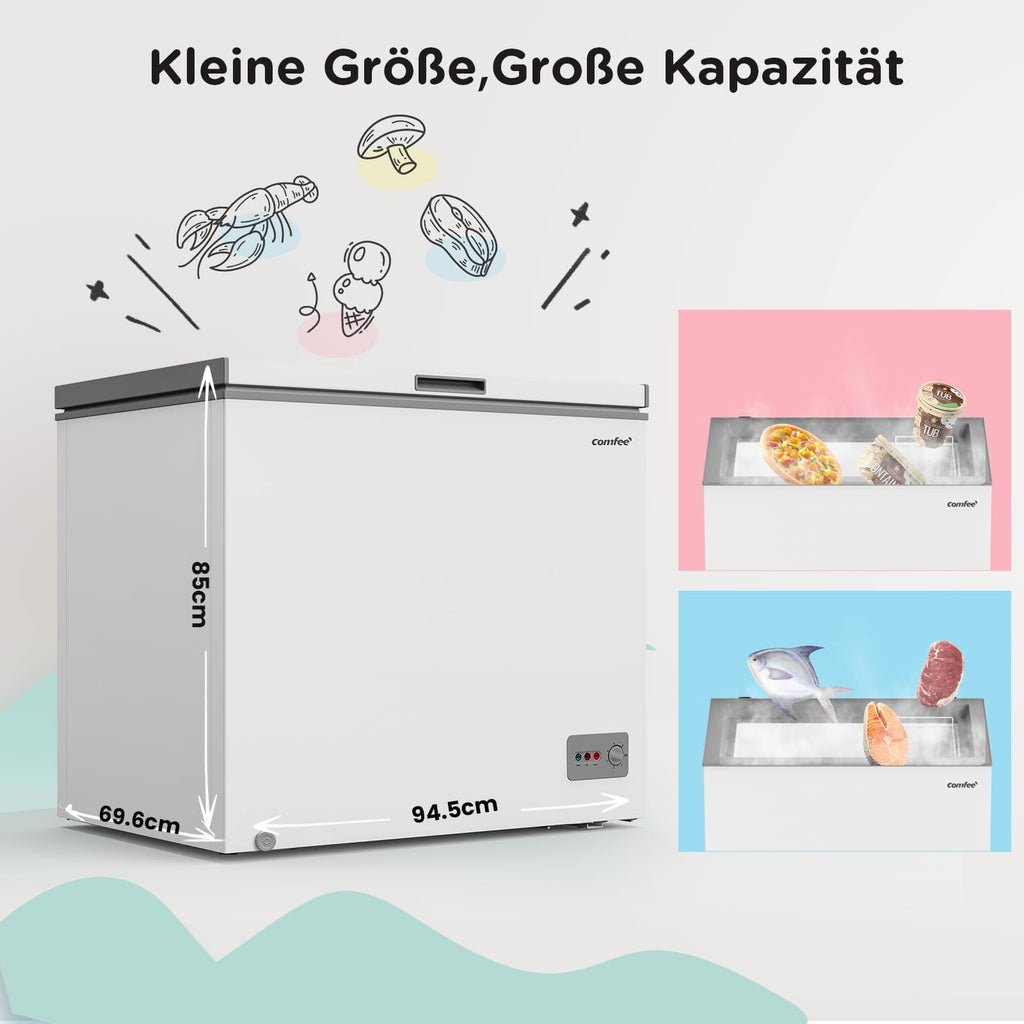 200L freistehende Gefriertruhe Energieklasse A
