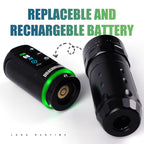 L3 Tattoo Maschine Set kabellos 2000mAh Akku 2.4 bis 4.2mm Hub Stencil Nadeldrucker und 20 Kartuschennadeln