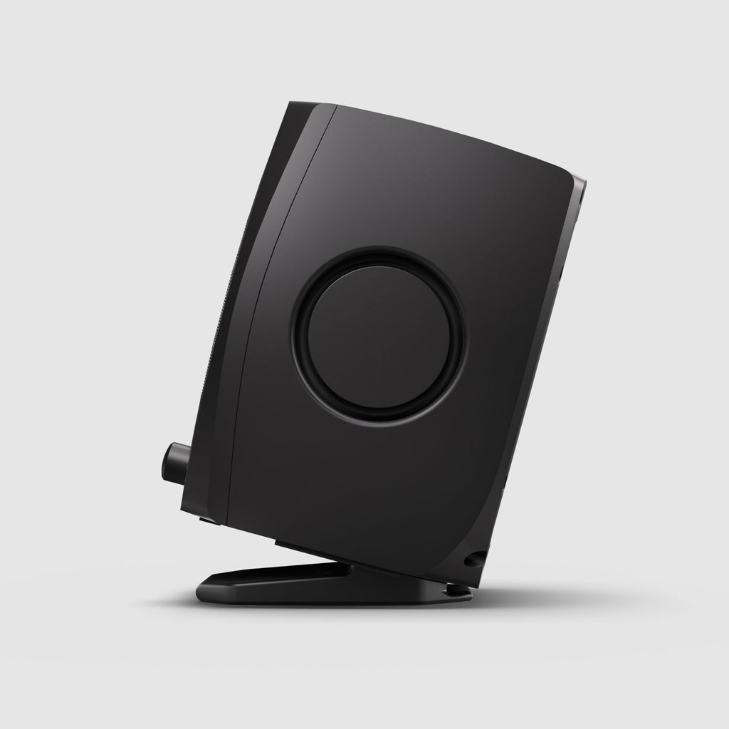 D3V aktive Desktop Studiomonitor Lautsprecher mit eingebautem Verstärker für Nahfeldmonitoring in Schwarz