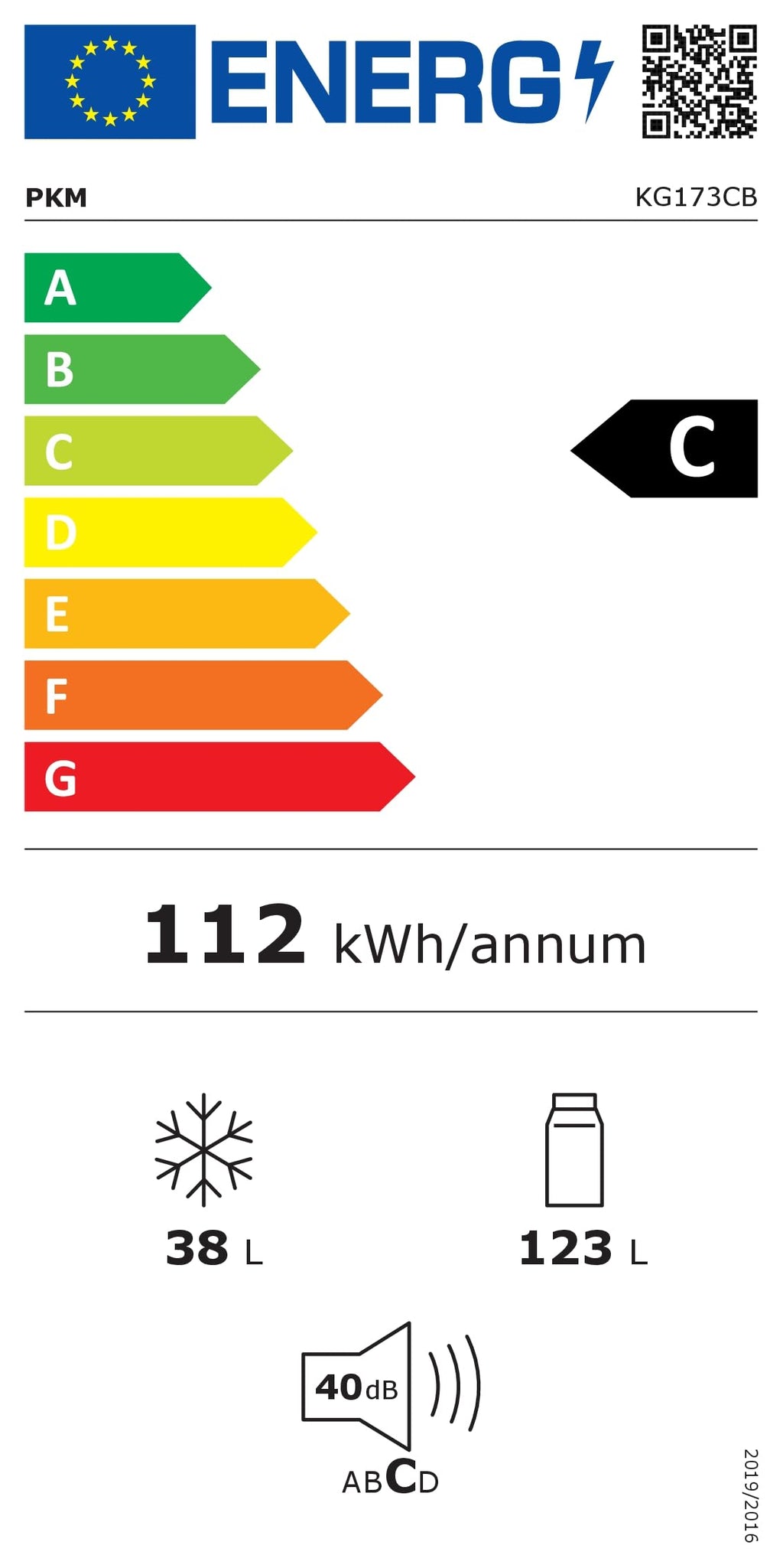 Kühl-/Gefrierkombination KG173CB, 161 L, 50 cm, LED, 40 dB, wechselbarer Türanschlag, schwarz, Energieklasse C