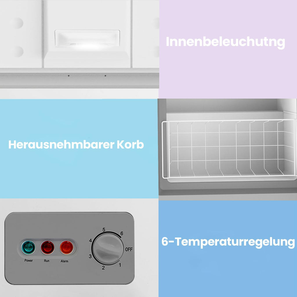 200L freistehende Gefriertruhe Energieklasse A