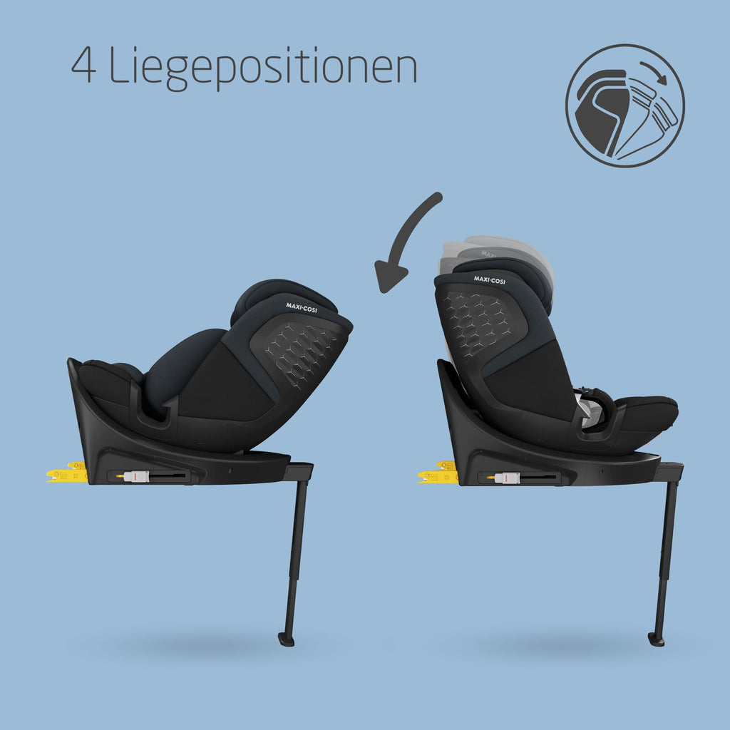Emerald 360 S i-Size, Autositz 360 Grad drehbar, Auto Kindersitz, FlexiSpin-Drehung, 4 Liegepositionen, Tonal Black