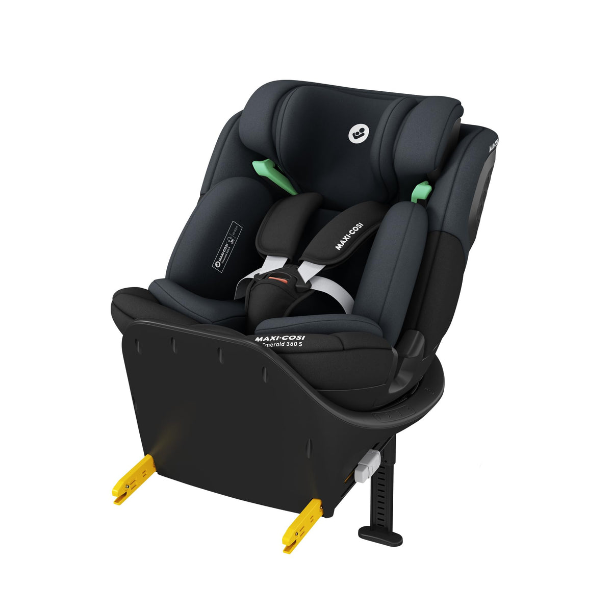 Emerald 360 S i-Size, Autositz 360 Grad drehbar, Auto Kindersitz, FlexiSpin-Drehung, 4 Liegepositionen, Tonal Black