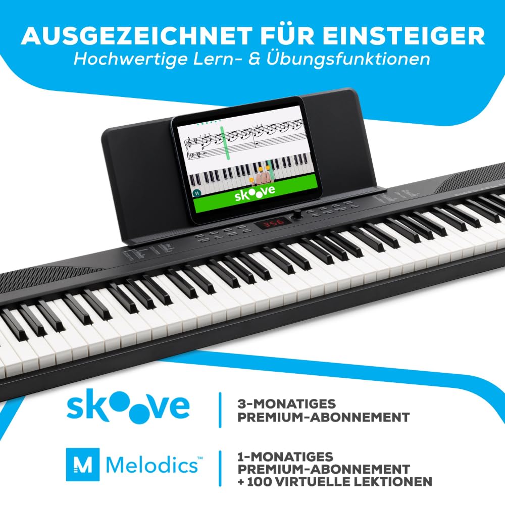 Recital Play 88 Tasten Keyboard Piano Bundle mit vollwertiger Klaviatur ideal für Anfänger und Musikunterricht