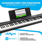 Recital Play 88 Tasten Keyboard Piano Bundle mit vollwertiger Klaviatur ideal für Anfänger und Musikunterricht