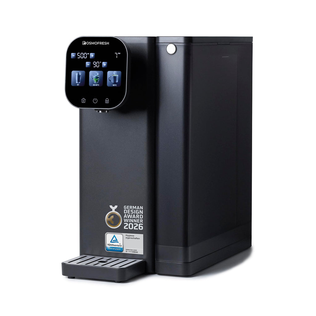 Auftisch Osmoseanlage Fusion Air, Heißwasserspender, Filter und Mineralien, 3fach UVC LED, ohne Installation