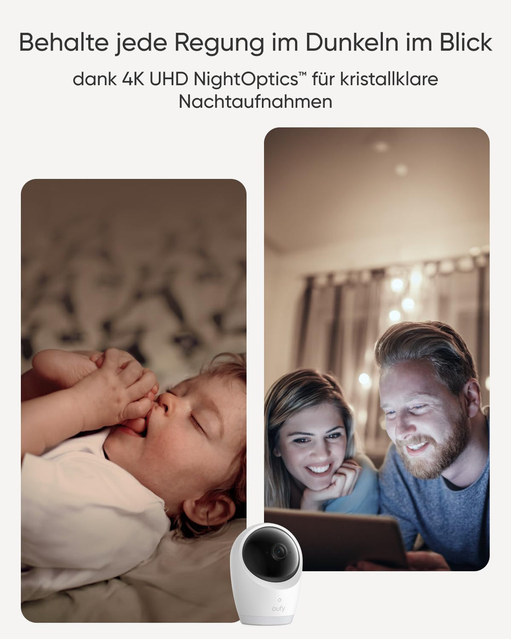 Babyphone mit Kamera E21 einsetzbar als Außenüberwachungskamera mit 4K UHD Auflösung und Videobabymonitor