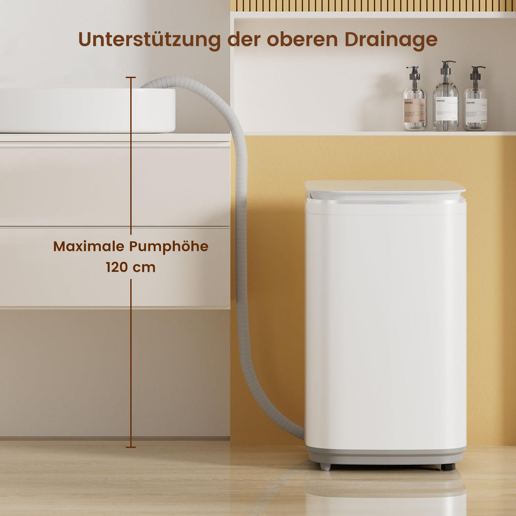 Mini Waschmaschine 3 kg Fassungsvermögen kleine Waschmaschine Energieklasse A für kleine Haushalte
