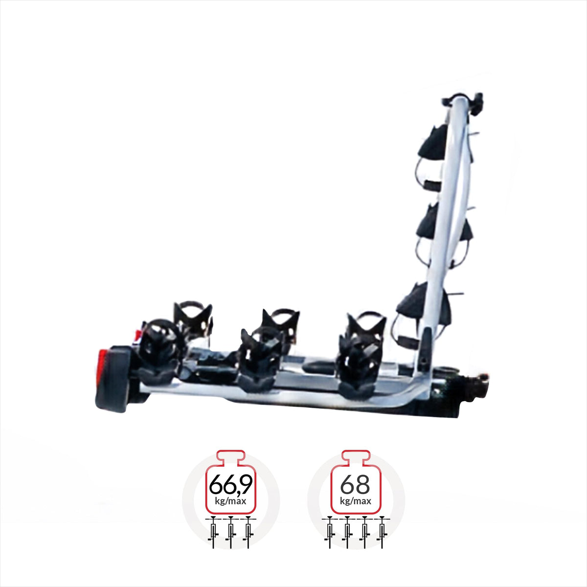 Fahrradträger Strada Sport 3 Kupplungsträger geeignet für drei Fahrräder in Silber Modell 022685