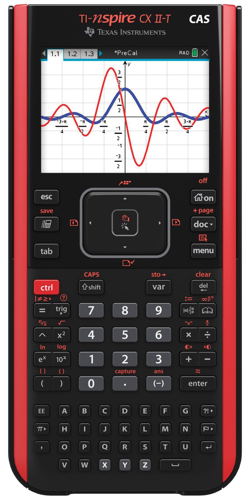TI Nspire CX II T CAS Graphikrechner schwarz mit Farbdisplay und USB