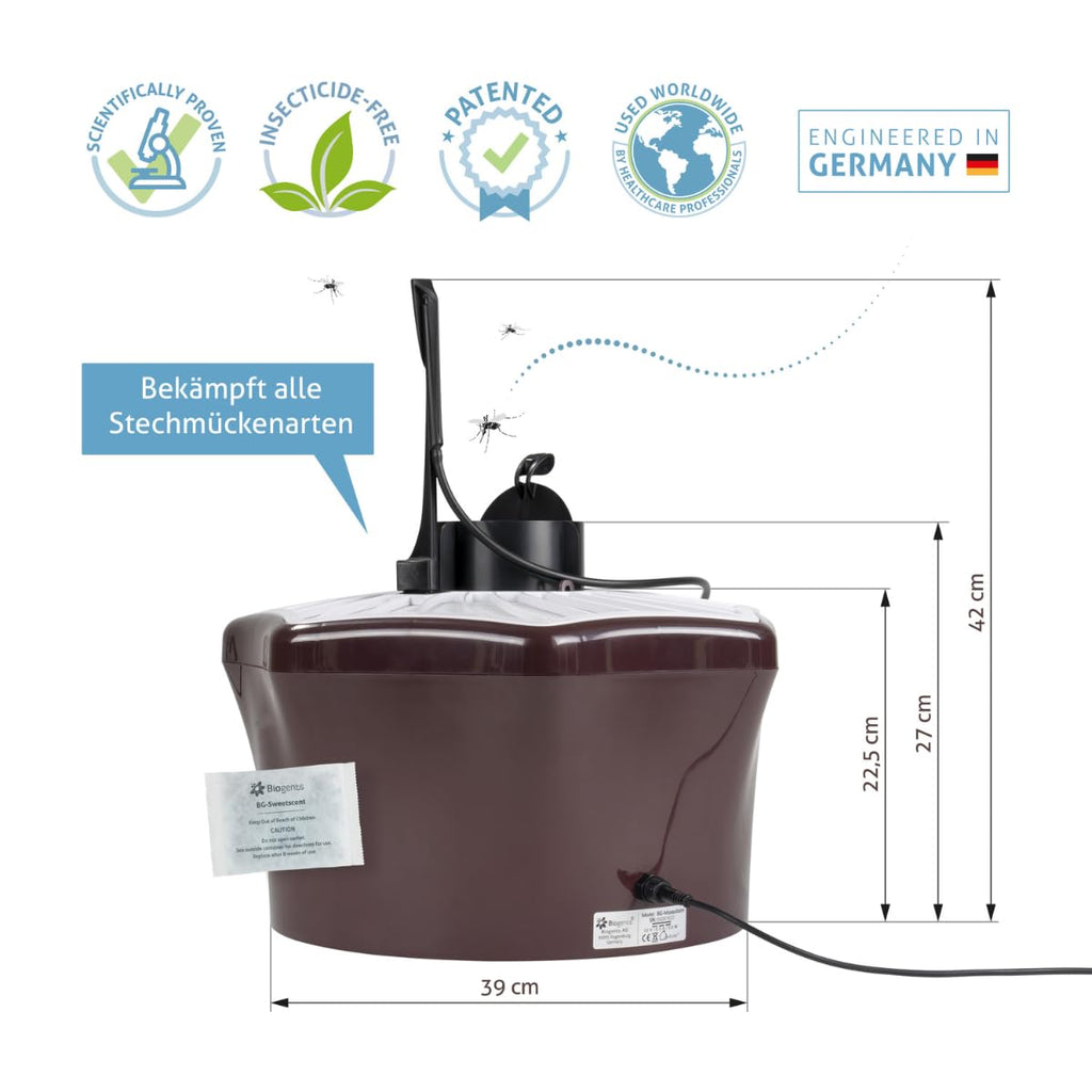 BG Mosquitaire CO2 Mückenfalle für Outdoor insektizidfrei gegen alle Stechmückenarten mit Sweetscent Lockstoff