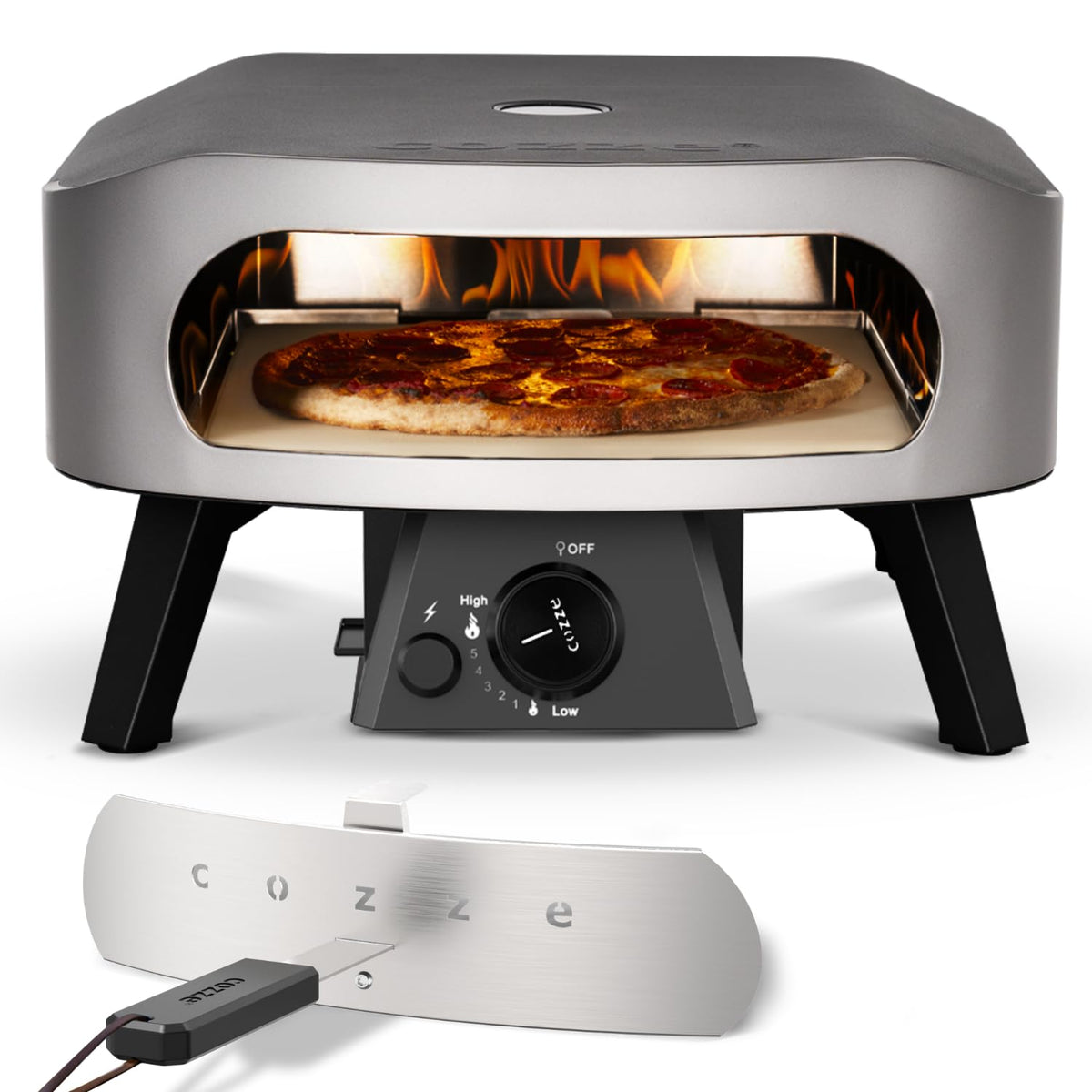 Pizzaofen Gas 13 Zoll Outdoor 50 mbar Tischpizzaofen mit Regulator für Pizzen Energieklasse A++