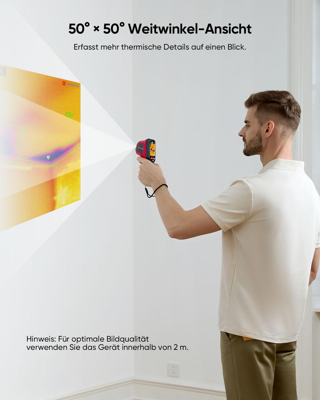 Kompakte Wärmebildkamera E02 SuperIR 240x240 20Hz Minus20°C bis 400°C mit Laserpointer und visueller Kamera