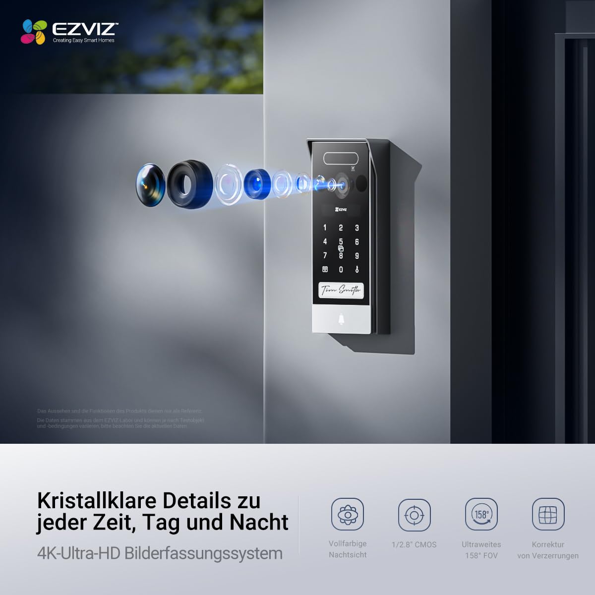 HP7 Pro 4K Video Türsprechanlage mit 8 Zoll Touchscreen Türkamera WLAN Nachtsicht Bewegungserkennung