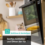 Einbauherdset Inox Glaskeramikkochfeld 77L Heißluft ExtraSteam EcoClean AirFry PizzaMode Energieklasse A