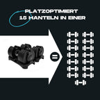 Verstellbare Hanteln 24 kg 2er Set 15 in 1 platzsparend für Krafttraining und Fitness zu Hause