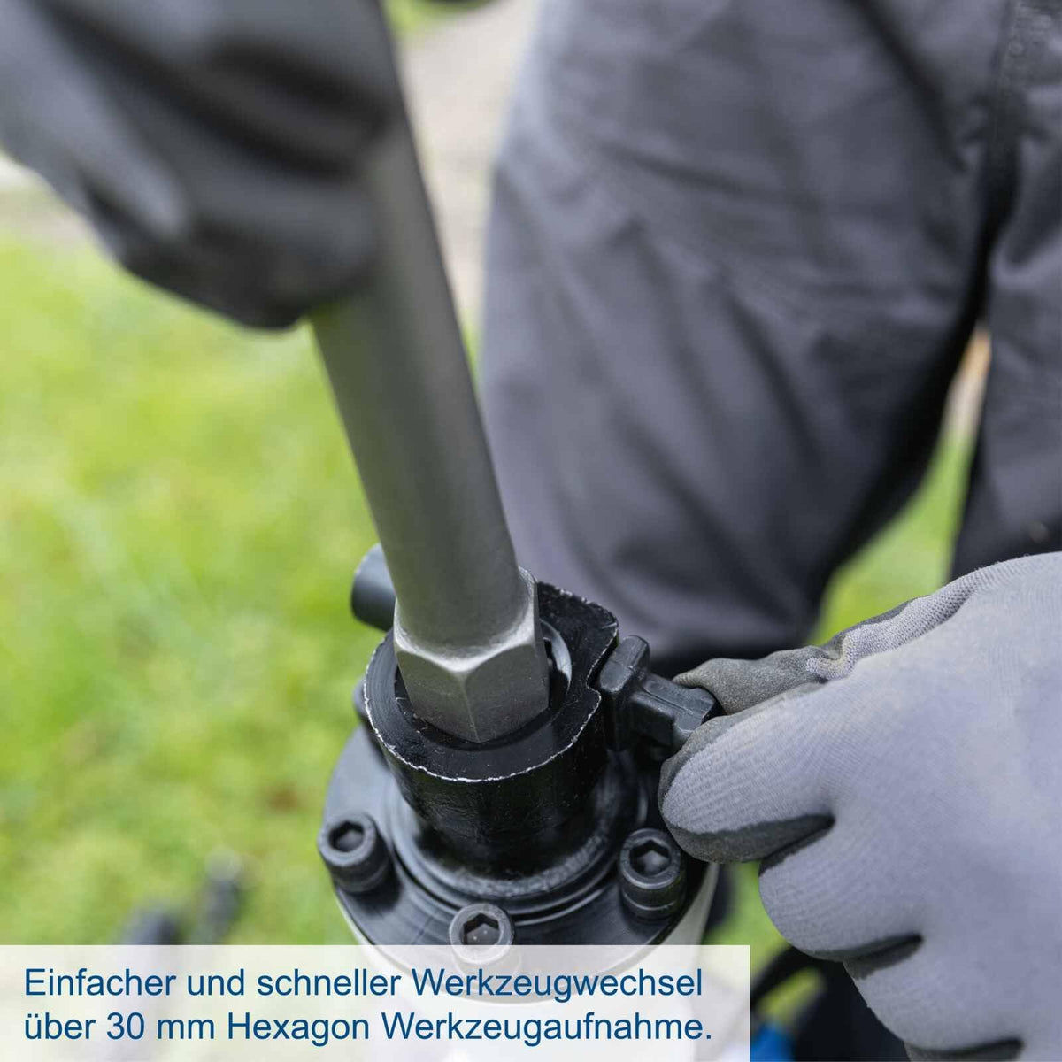 Abbruchhammer AB1900 1900W 60J Schlagkraft 390mm inkl Spitzmeißel und Flachmeißel Transportbox kabelgebunden