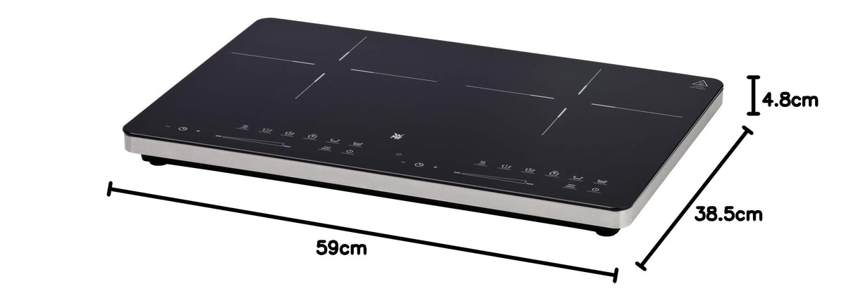 Doppelinduktionskochfeld Kult X, 3500 W, 28 cm, Topferkennung, Touchdisplay, Glaskeramik, 8 Stufen, Timer