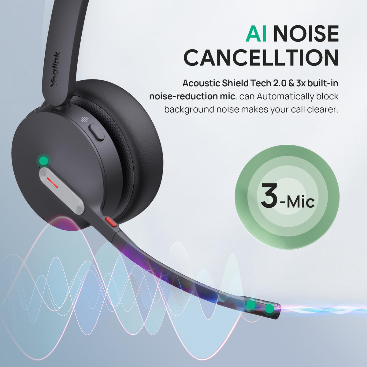 WH64 Mono Wireless Headset mit DECT und Bluetooth Dual Modus sowie geräuschunterdrückendem Mikrofon